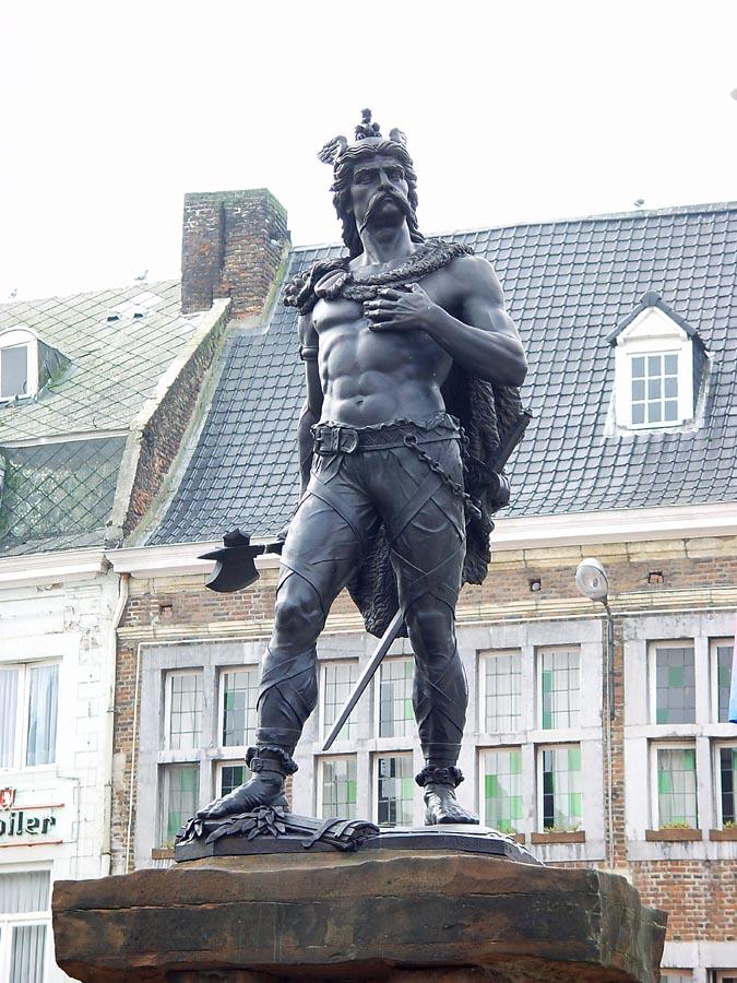 19th Century statue of Ambiorix in Tongeren's city center. 