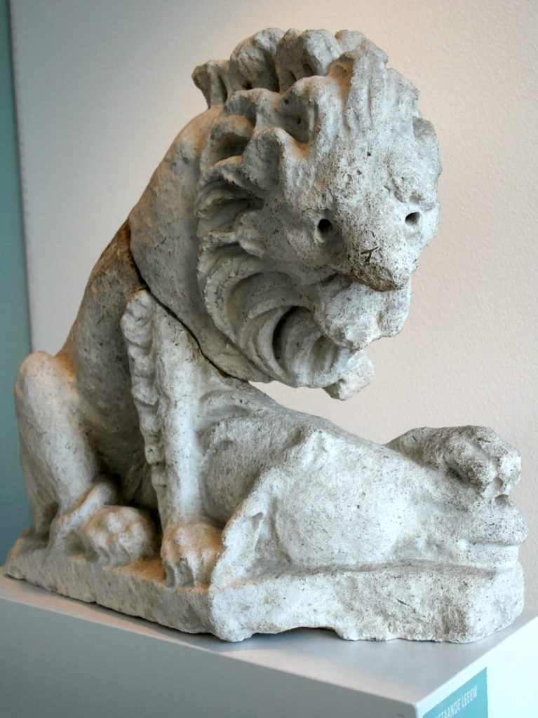 Lion with a horse's head, 160-190 AD, excavated from the bottom of the Maas River, where it was repurposed for the fortification of the Roman bridge’s foundations.
