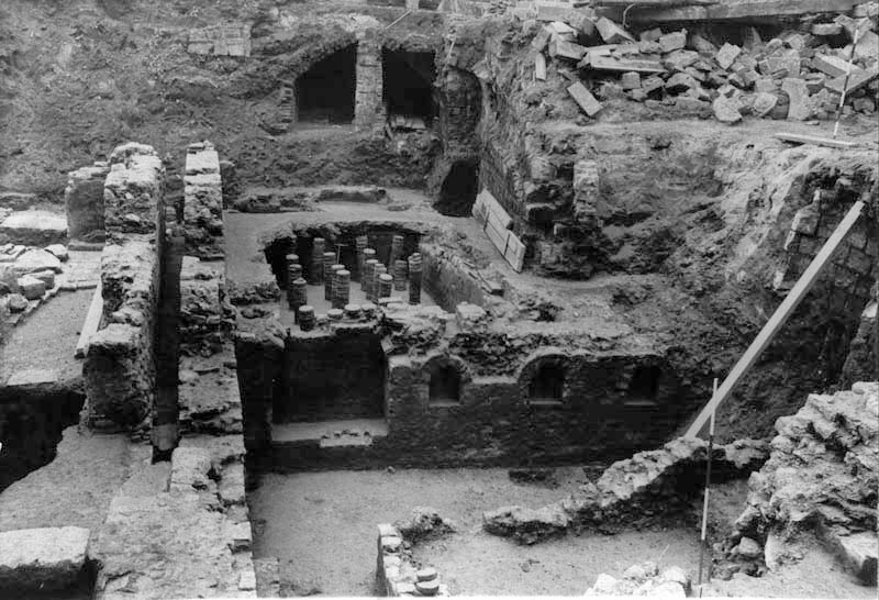 Opgraving Roman Baths, Maastricht, ca 1965 during excavation by the  National Service for Archaeological Soil Research.